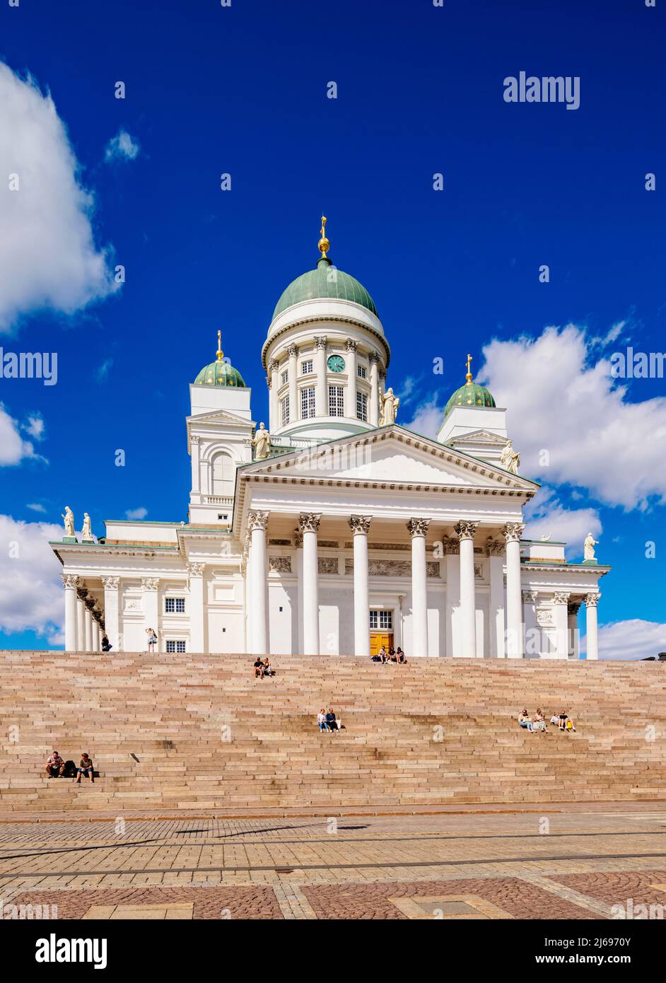 Lutherische Kathedrale am Senatsplatz, Helsinki, Kreis Uusimaa, Finnland Stockfoto