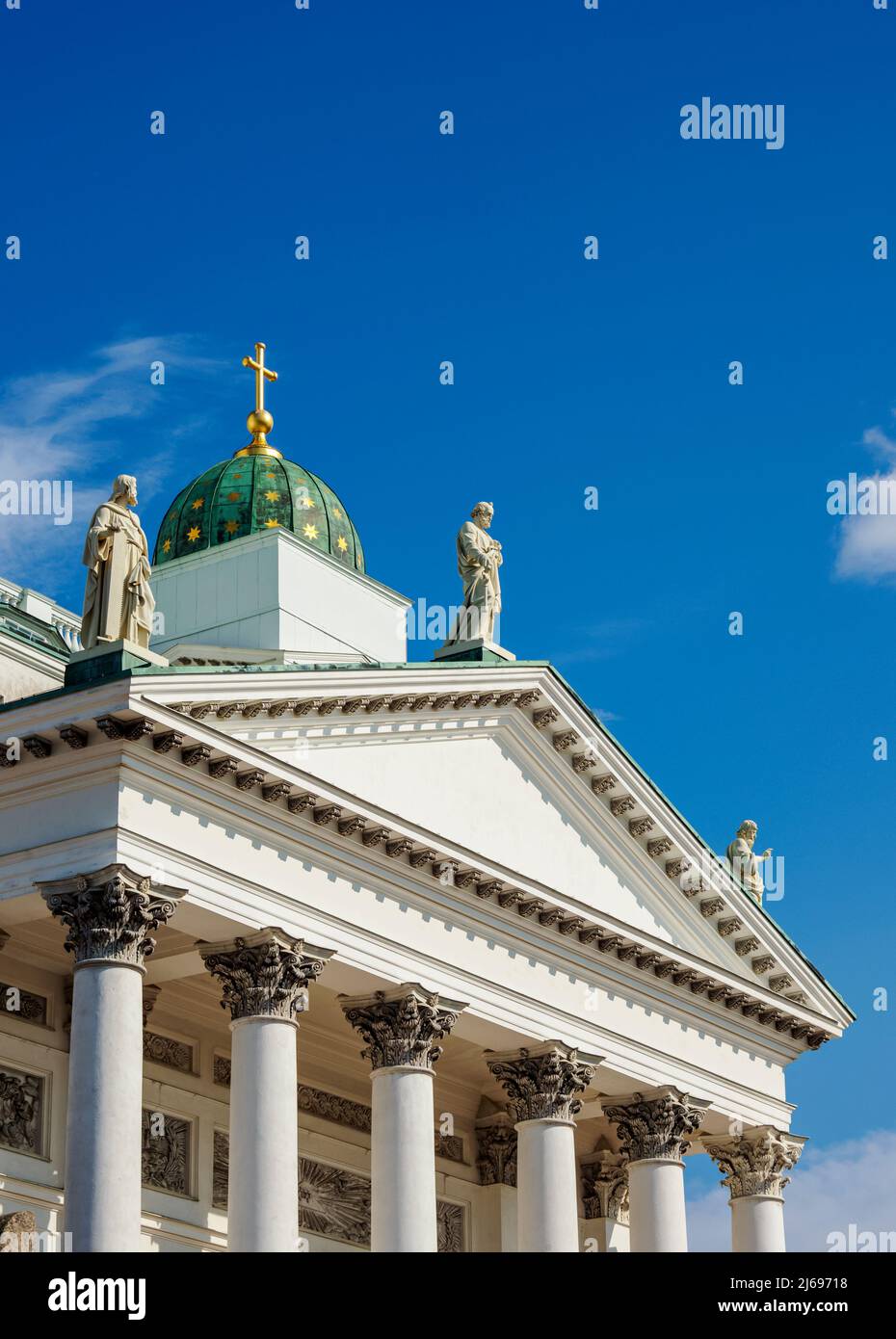 Lutherische Kathedrale, Detailansicht, Helsinki, Uusimaa County, Finnland Stockfoto