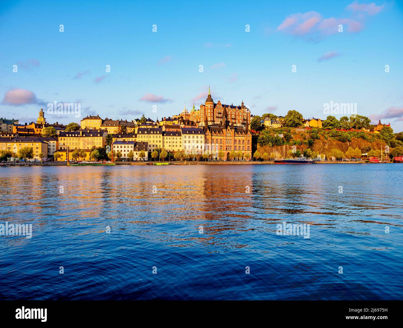 Sodermalm bei Sonnenaufgang, Stockholm, Stockholm County, Schweden, Skandinavien Stockfoto