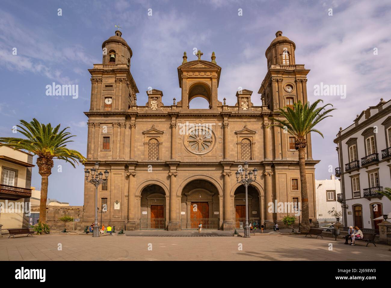 Blick auf die Kathedrale Santa Ana, Plaza de Santa Ana, Las Palmas de Gran Canaria, Gran Canaria, Kanarische Inseln, Spanien, Atlantik, Europa Stockfoto