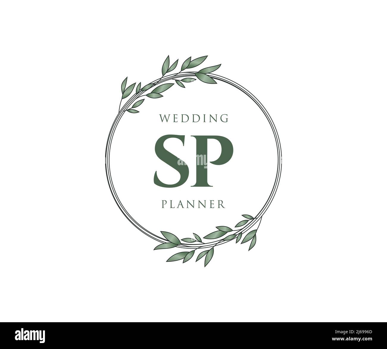 SP Initialen Brief Hochzeit Monogramm Logos Kollektion, handgezeichnete moderne minimalistische und florale Vorlagen für Einladungskarten, Save the Date, elegant Stock Vektor