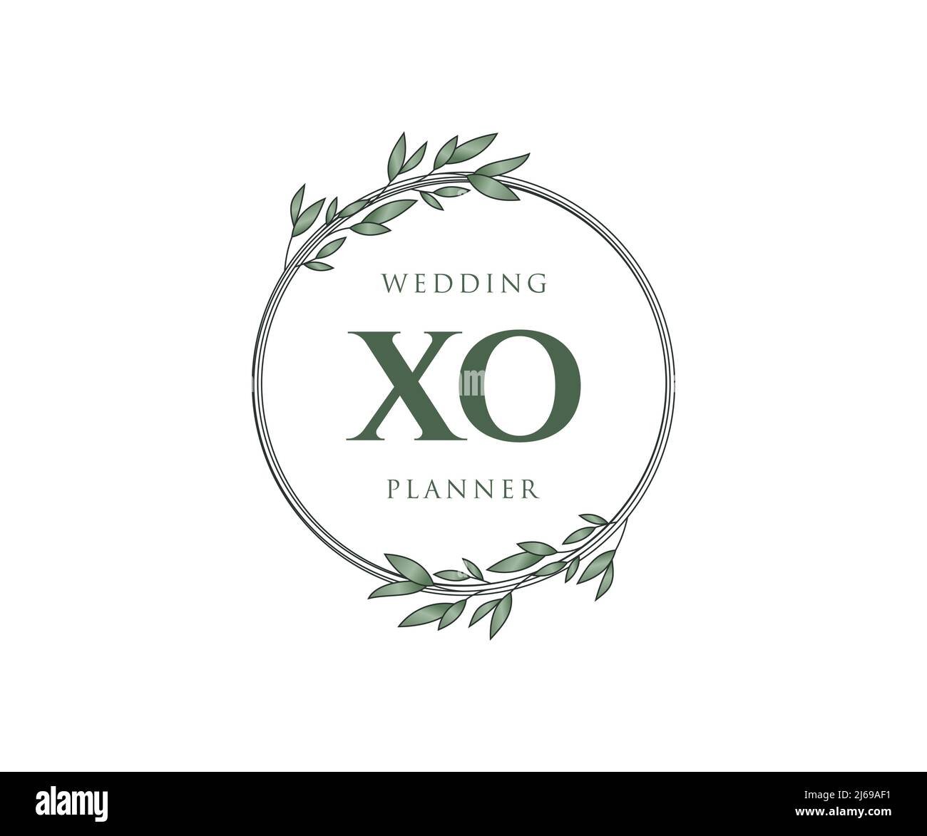 XO Initials Letter Hochzeit Monogram Logos Kollektion, handgezeichnete moderne minimalistische und florale Vorlagen für Einladungskarten, Save the Date, elegant Stock Vektor