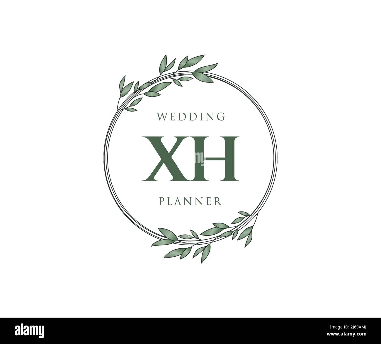 XH Initials Letter Hochzeit Monogram Logos Kollektion, handgezeichnete moderne minimalistische und florale Vorlagen für Einladungskarten, Save the Date, elegant Stock Vektor