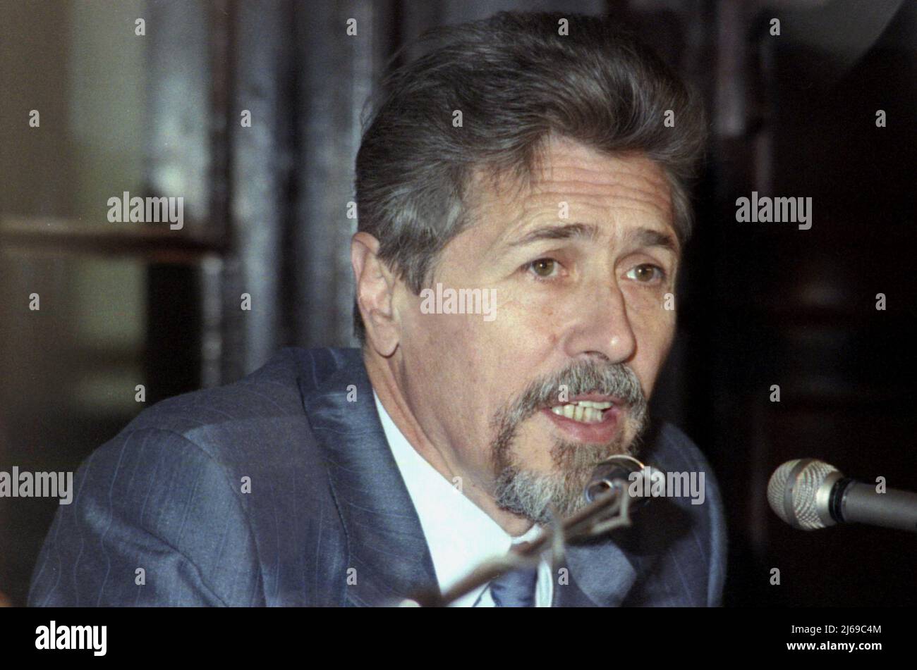 Rumänischer Politiker, später Präsident Emil Constantinescu, im Jahr 1992 Stockfoto