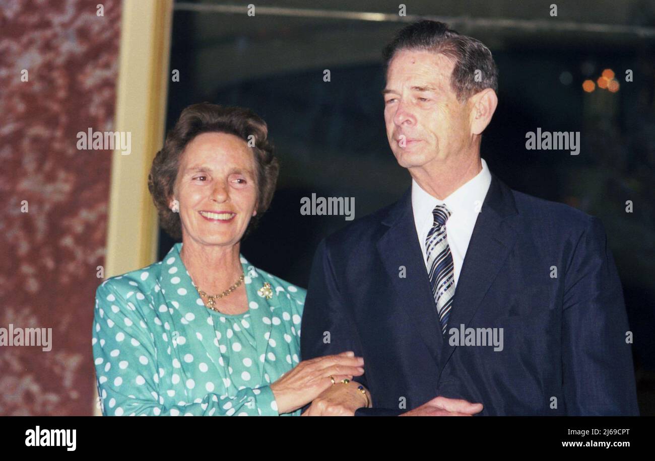 König Michael I. von Rumänien und Königin Anne in Los Angeles, CA, USA, Januar 1988. Stockfoto