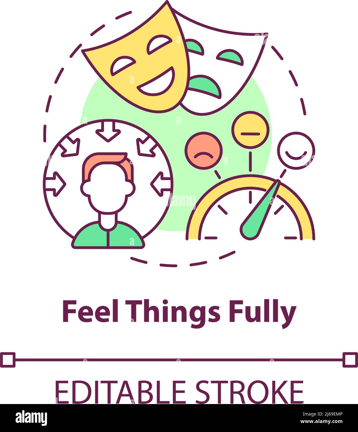 „Feel Things Fully“-Symbol Stock Vektor