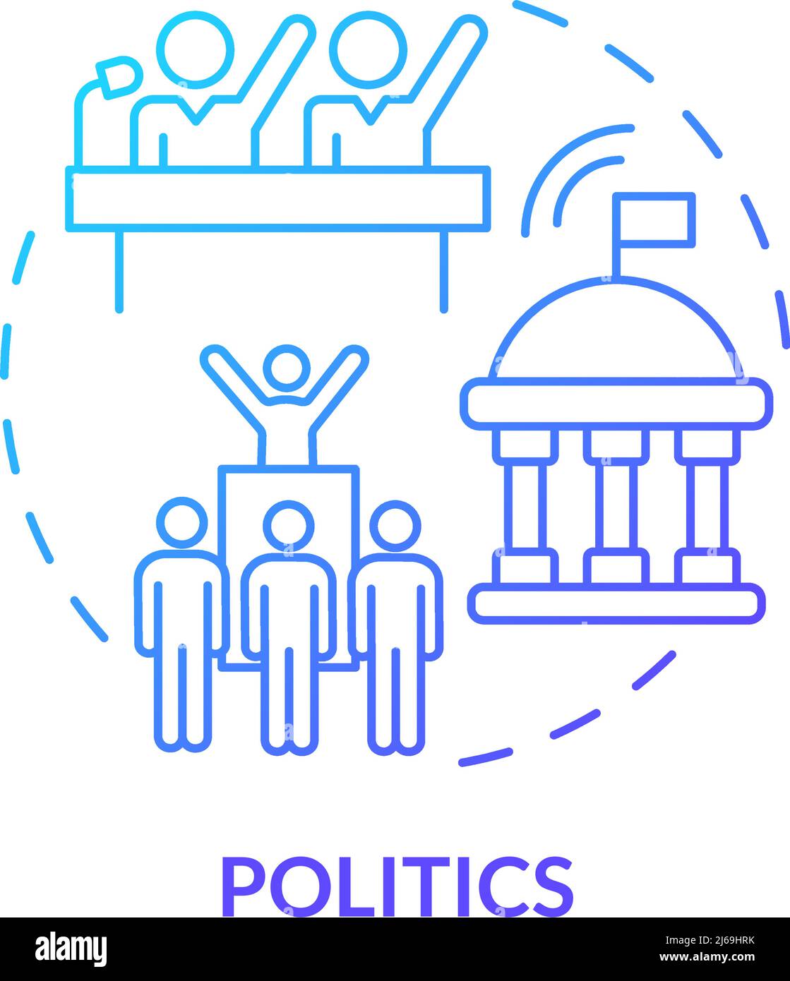 Politics Blue Gradient Concept Icon Stock Vektor
