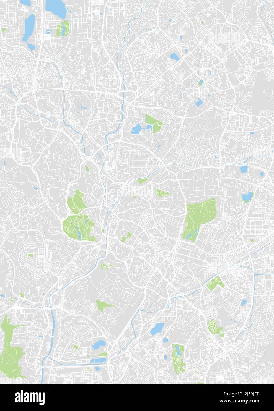 Stadtplan Kuala Lumpur, Farb-Detailplan, Vektorgrafik Stock Vektor