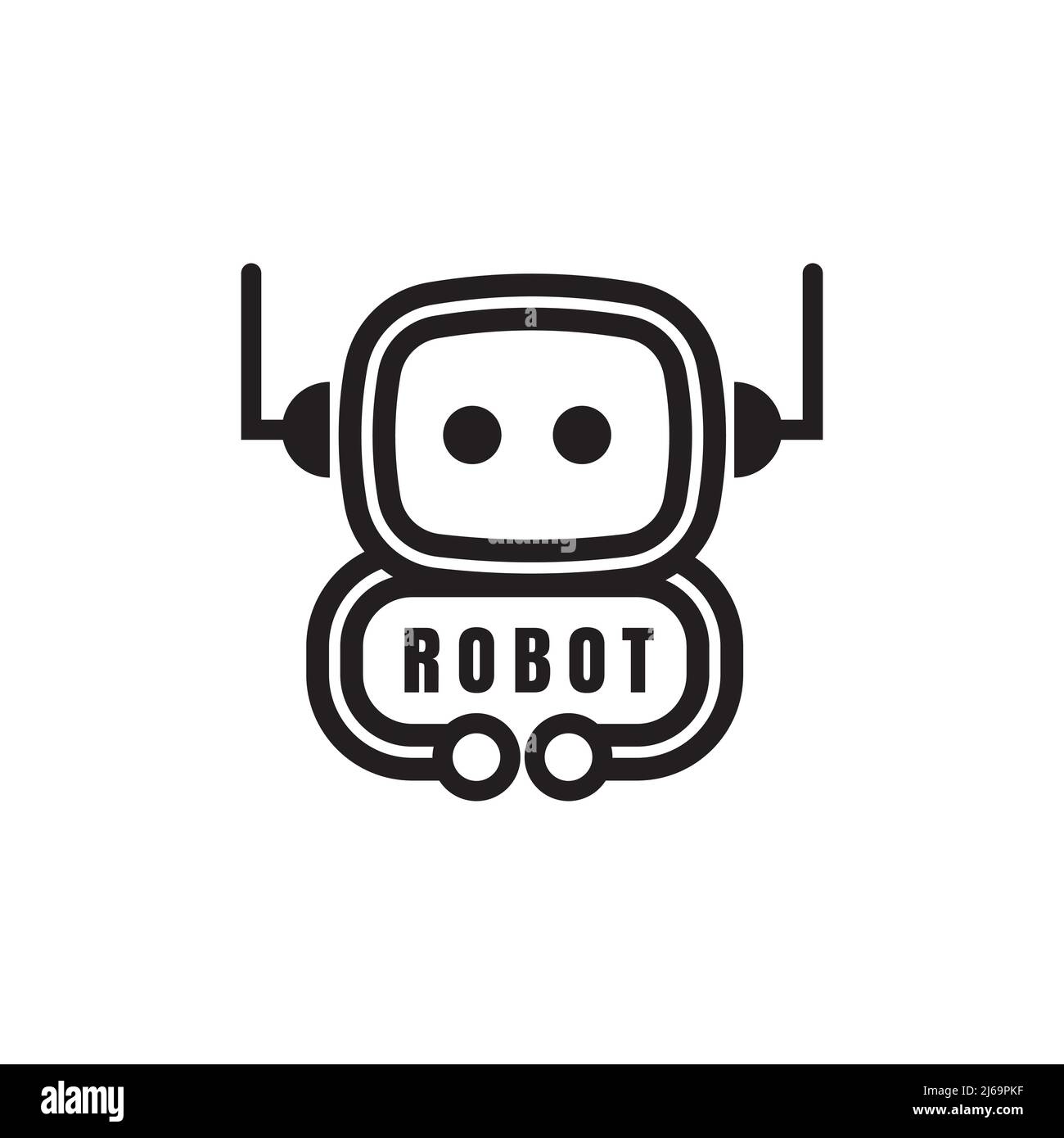 Roboter Cute Cartoon Vektor-Icons Illustration. Premium Isoliert Vector Science Technology Icon Konzept. Stock Vektor