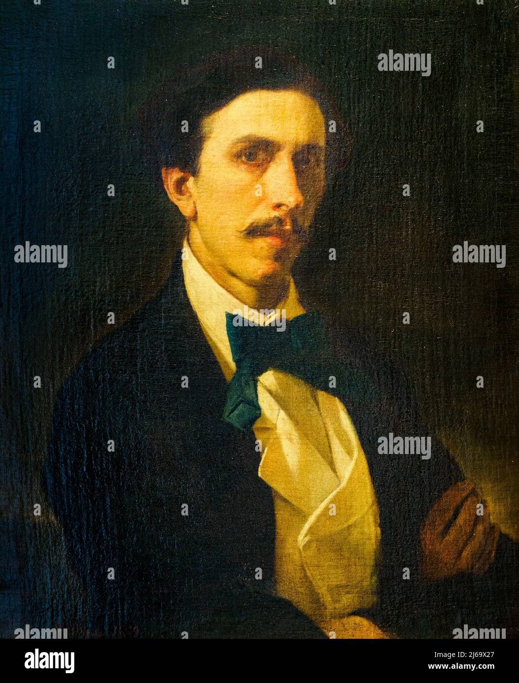 Porträt des Malers Gumersindo Diaz (1859) von Valeriano Dominguez Becquer (1833 - 1870) Stockfoto