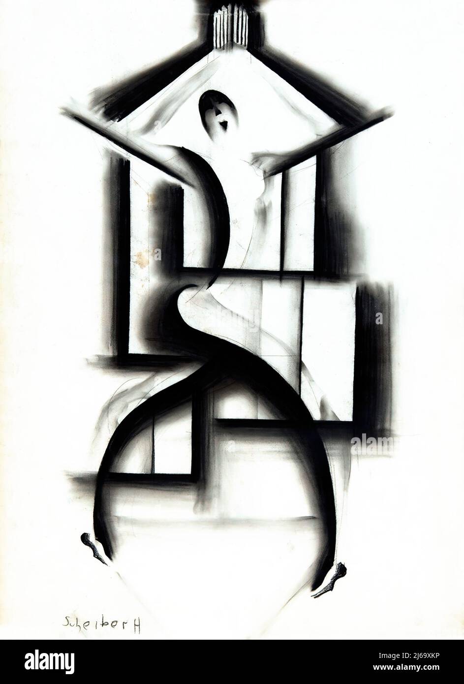 Alte Kunst - Hugo Scheiber - Malerei - Revue-Girl (ca. 1925) Stockfoto