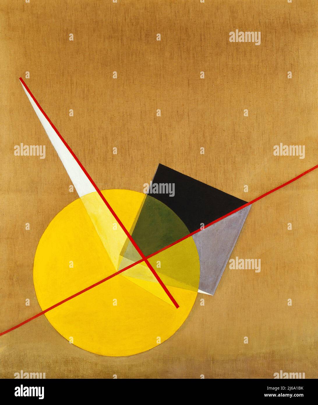 László Moholy-Nagy. (Amerikaner, geborener Ungarn. 1895-1946). Gelber Kreis. 1921. Öl auf Leinwand. Stockfoto