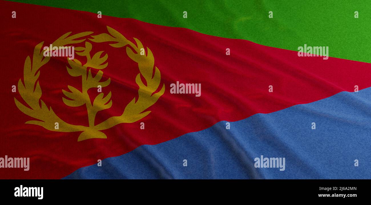 Flagge Eritreas 3D Render Stockfoto