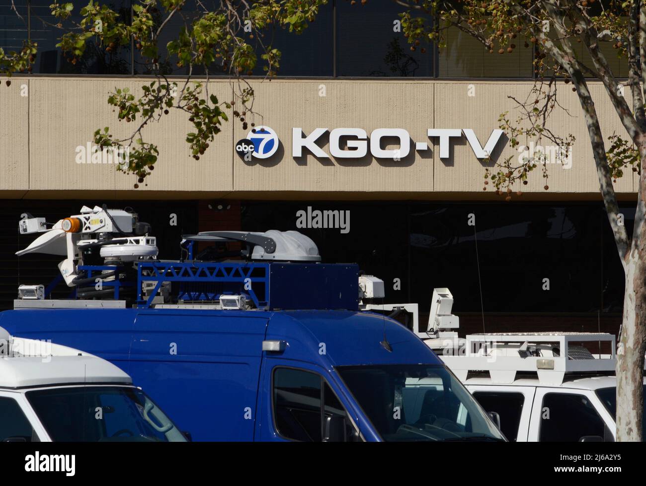 Das KGO-TV-Gebäude in San Francisco, Kalifornien. Der Fernsehsender gehört dem ABC Network, das der Walt Disney Company gehört. Stockfoto