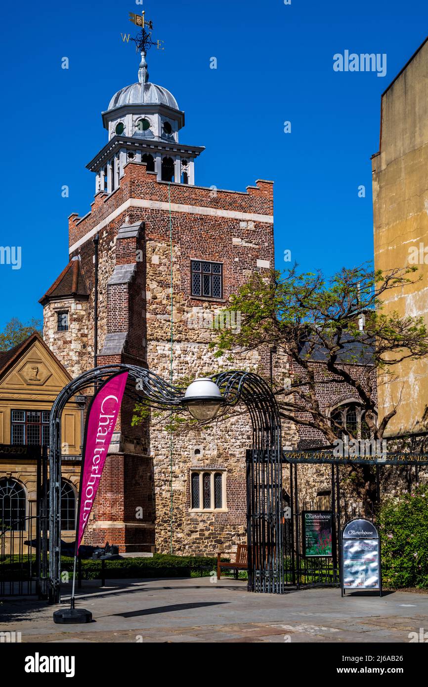 The Charterhouse London - The Charterhouse in Smithfield London ist ein Gebäudekomplex aus dem 14.. Jahrhundert. Klasse I aufgeführt. Tudor Palace. Stockfoto