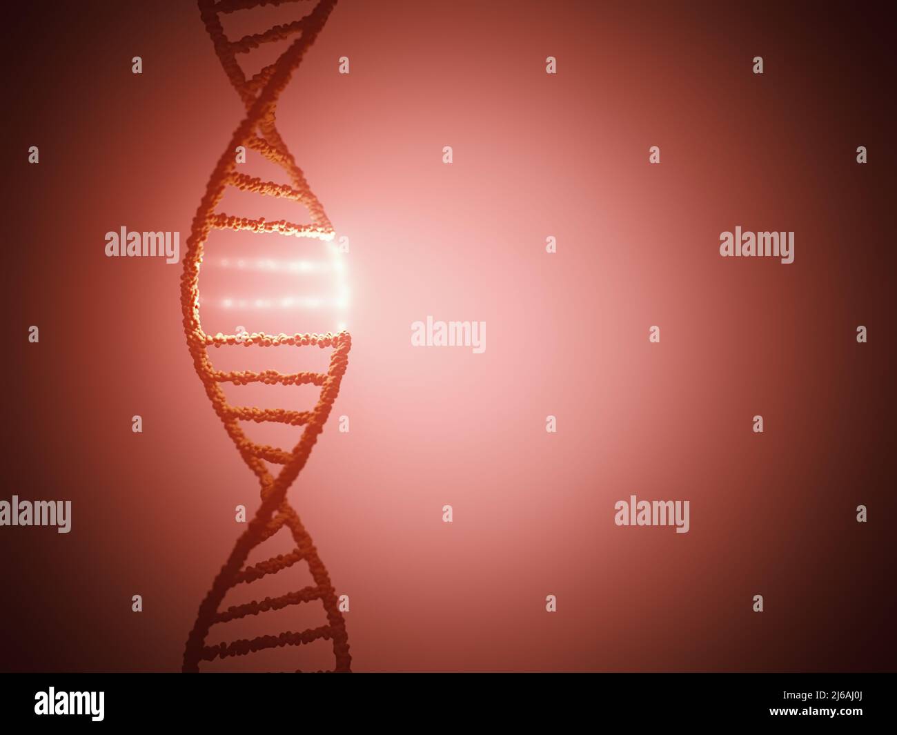 Helical DNA Code mit gruppierten Kugeln bilden genetische Moleküle. Stockfoto