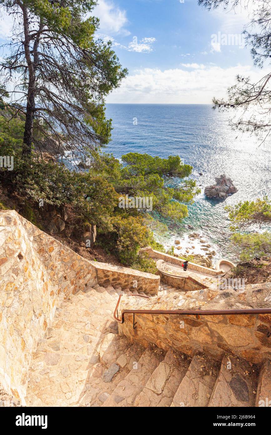 Bucht der Mönche - Cala dels Frares -, Costa Brava, Lloret de Mar, Girona, Spanien Stockfoto