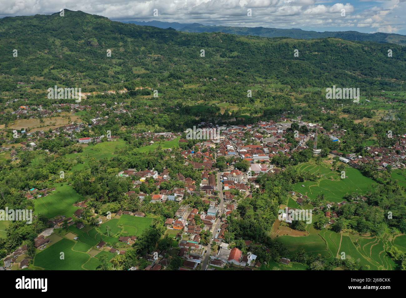 Luftaufnahme der Garut-Regentschaft, West-java, Indonesien Stockfoto