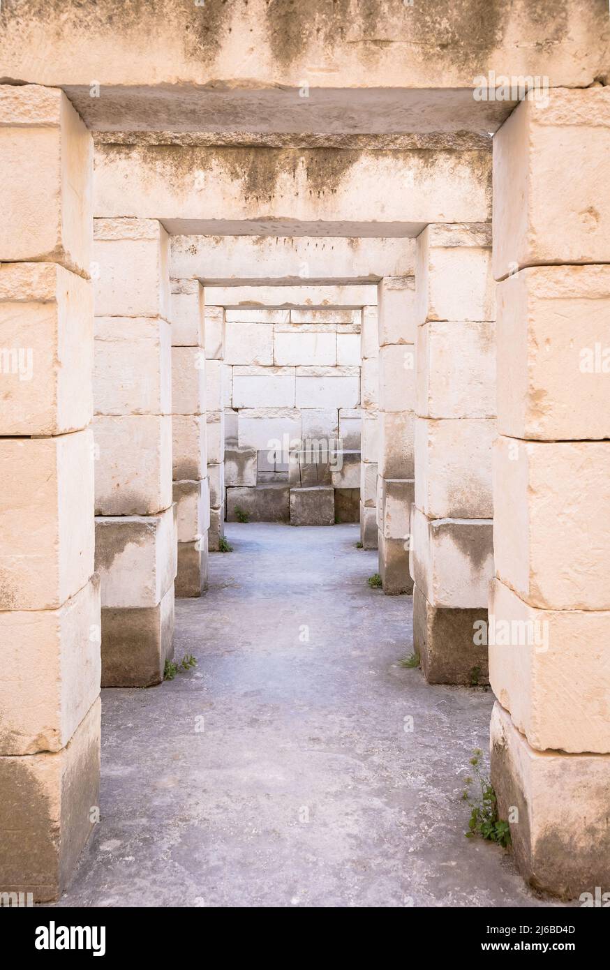 Labyrinthperspektive für das Konzept von Klaustrophobie und klaustrophobischen Menschen Stockfoto