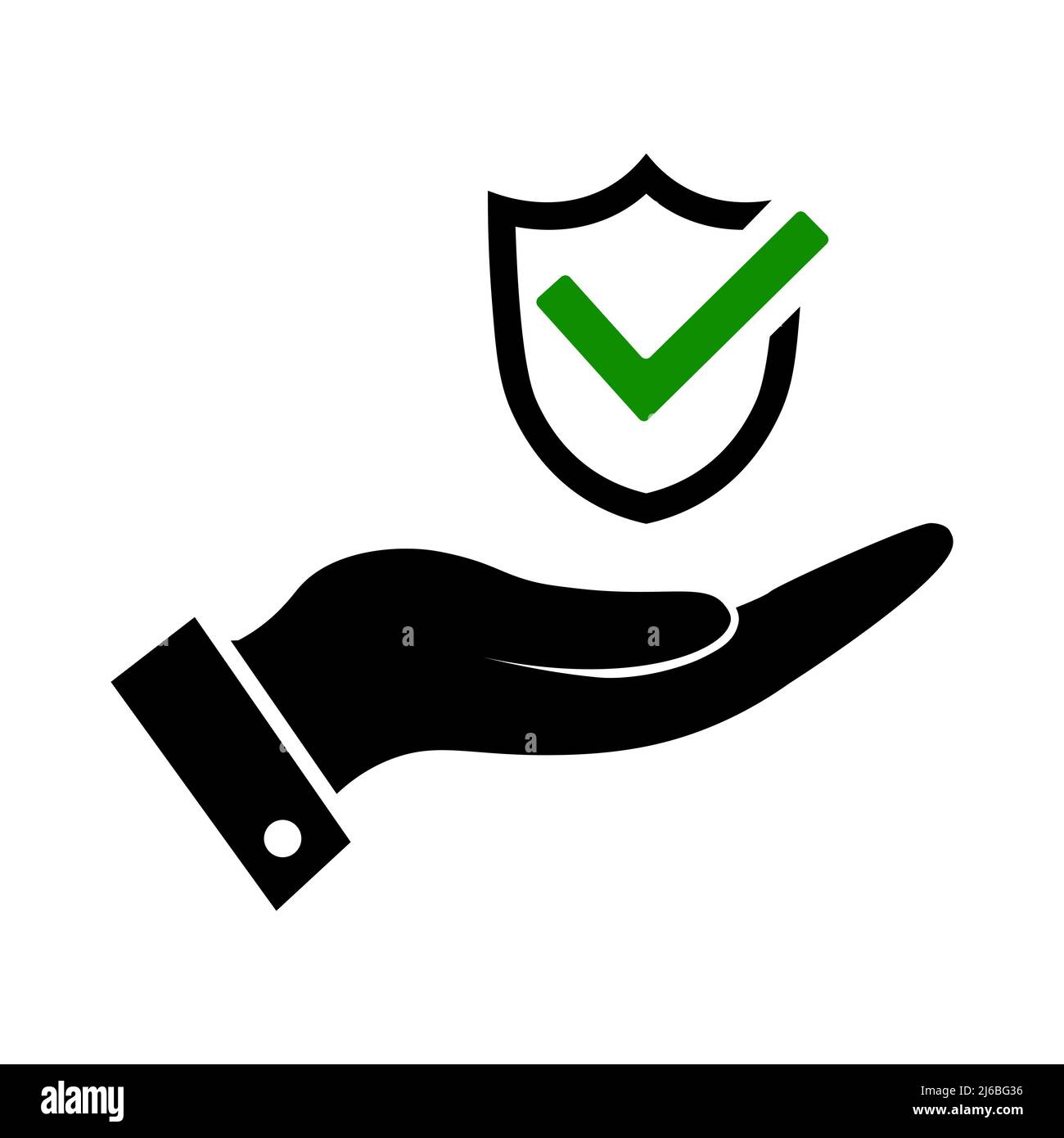 Symbol „Schutzhand“. Sicherheitsschild. Schild-Symbol Stock Vektor