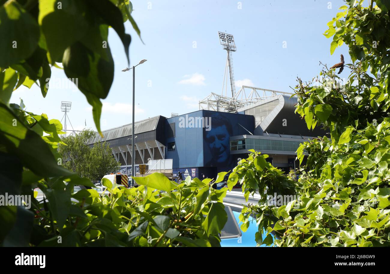 Ein allgemeiner Blick auf den Boden vor dem Sky Bet League One Spiel in der Portman Road, Ipswich. Bilddatum: Samstag, 30. April 2022. Stockfoto