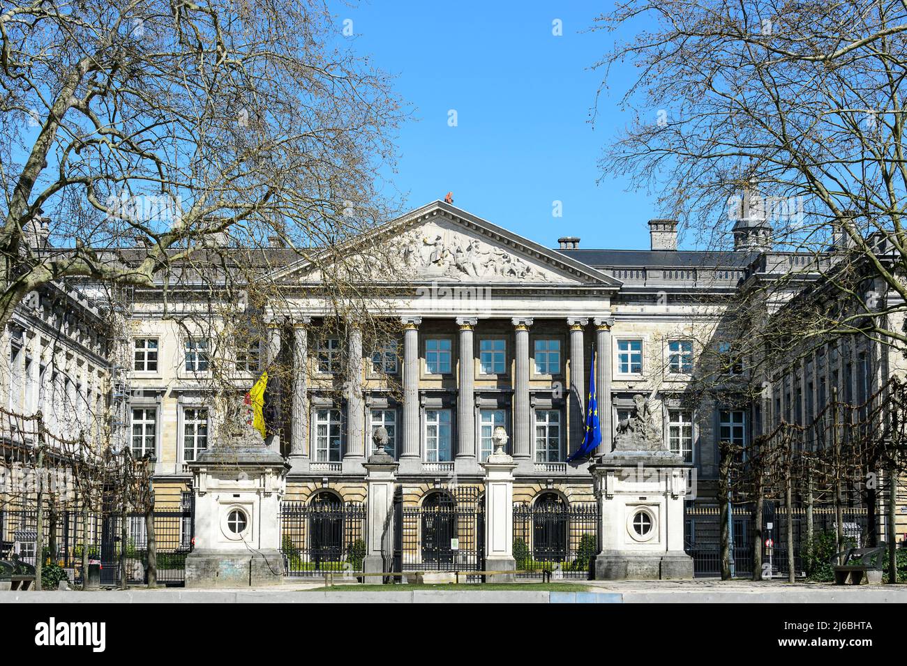 Rue de la loi Parlament föderal - Brüssel Stockfoto