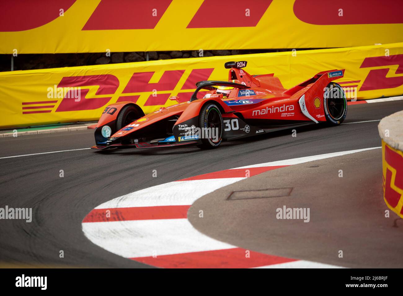 Oliver Rowland von Mahindra Racing während des Monaco ePrix 2022, dem Treffen der ABB FIA Formel-E-Weltmeisterschaft 2021-22 4., auf dem Circuit de Monaco von Monaco aus Stockfoto