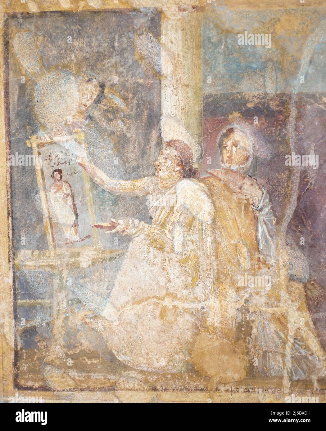 Alte Fresken aus Pompei im Nationalen Archäolgischen Museum Neapel Italien Stockfoto