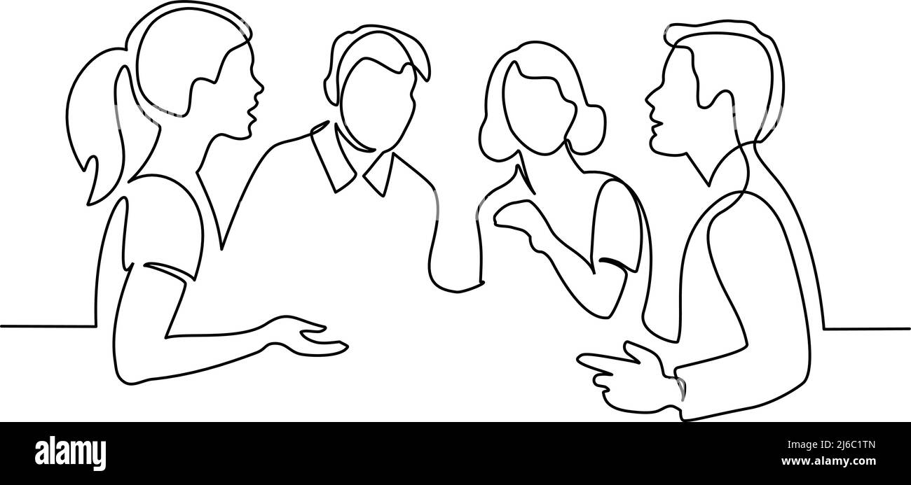 Eine Gruppe von Leuten diskutiert Ideen Stock Vektor