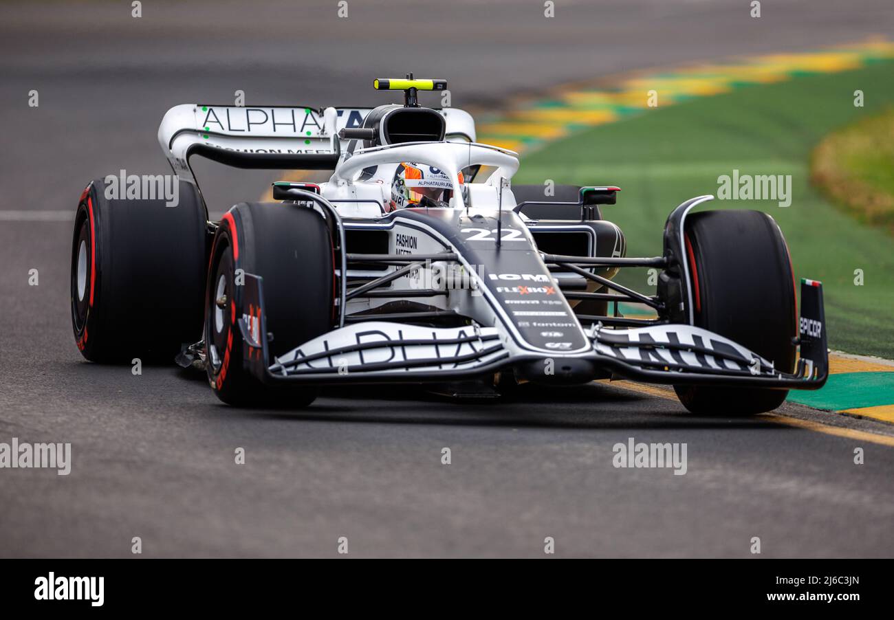 Albert Park Grand Prix Circuit, Melbourne, Australien. 09 April 2022. Yuki Tsunoda (JPN) vom Team AlphaTauri beim Qualifying. Corleve/Alamy Stockfoto Stockfoto