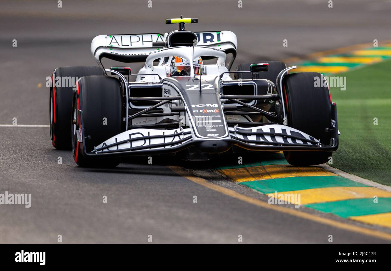 Albert Park Grand Prix Circuit, Melbourne, Australien. 09 April 2022. Yuki Tsunoda (JPN) vom Team AlphaTauri beim Qualifying. Corleve/Alamy Stockfoto Stockfoto
