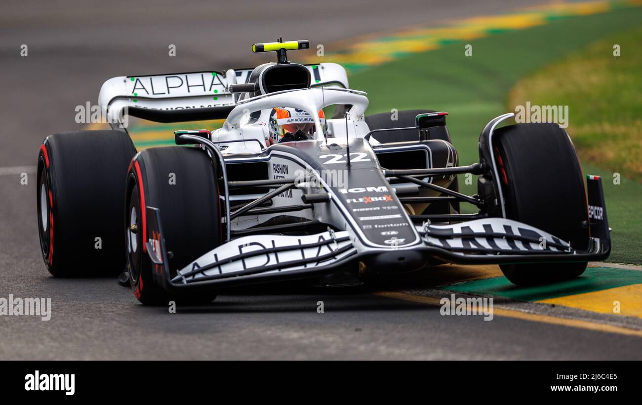 Albert Park Grand Prix Circuit, Melbourne, Australien. 09 April 2022. Yuki Tsunoda (JPN) vom Team AlphaTauri beim Qualifying. Corleve/Alamy Stockfoto Stockfoto