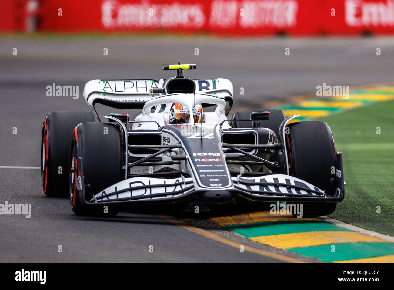 Albert Park Grand Prix Circuit, Melbourne, Australien. 09 April 2022. Yuki Tsunoda (JPN) vom Team AlphaTauri beim Qualifying. Corleve/Alamy Stockfoto Stockfoto