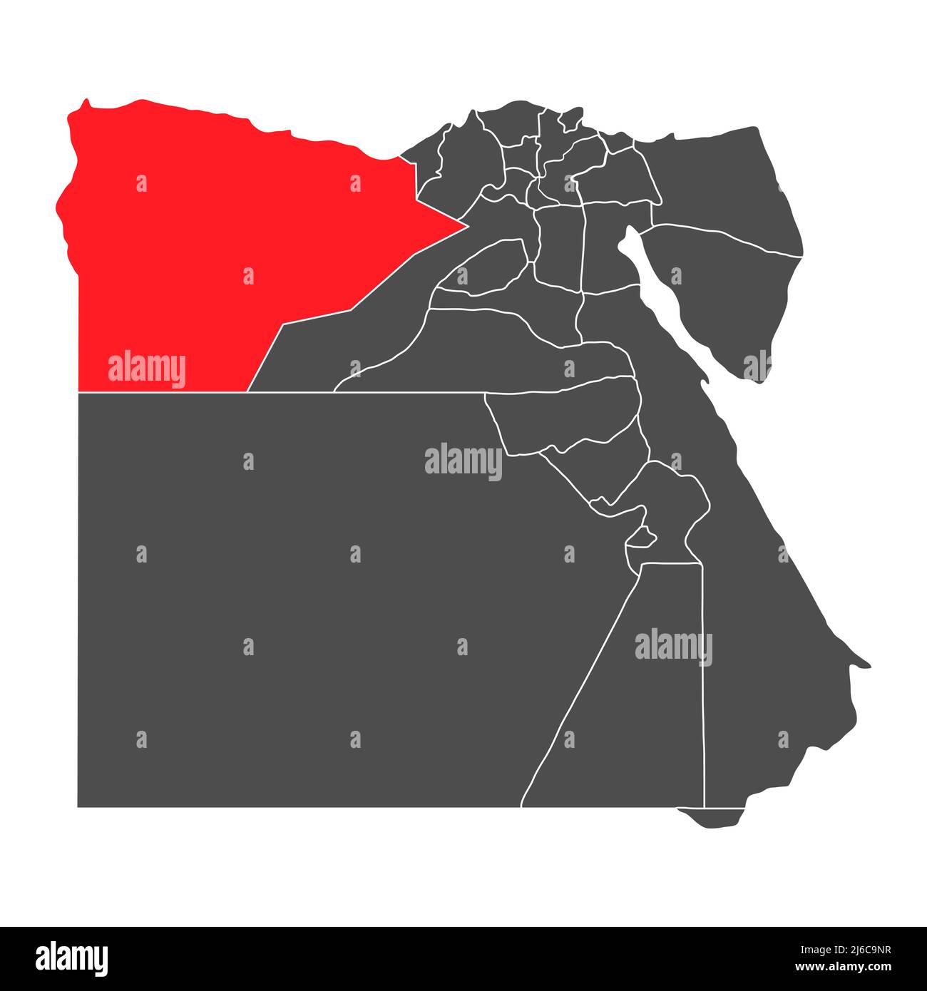 Ägypten hohe detaillierte Karte matruh, Geographie Grafik Land, afrika Grenze Vektor Illustration . Stock Vektor