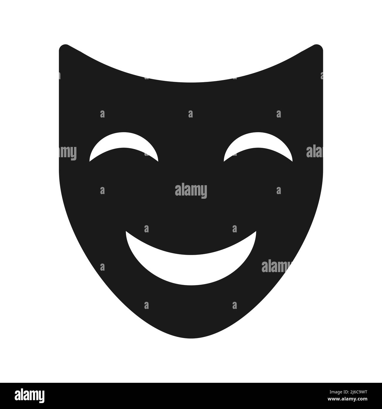 Theater Gesichtsmaske Symbol, Emotion Schauspieler Komödie und Drama Symbol, Festival Zeichen Vektor Illustration . Stock Vektor