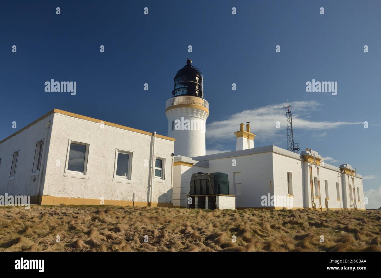 Noss Head Lighthouse, in der Nähe von Wick, Schottland. Stockfoto