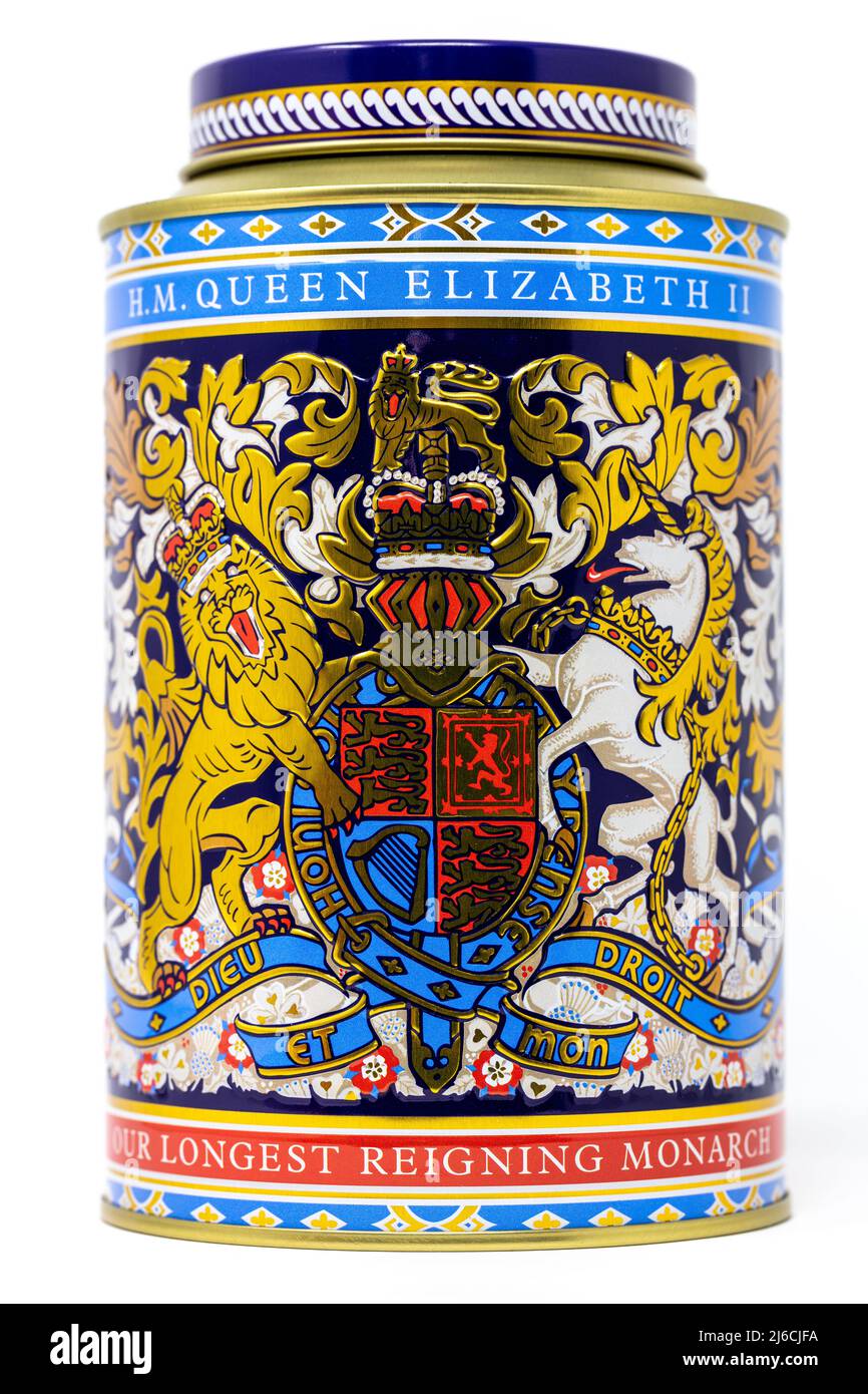 Der Royal Collection Longest Regierende Monarch Tee Caddy Stockfoto