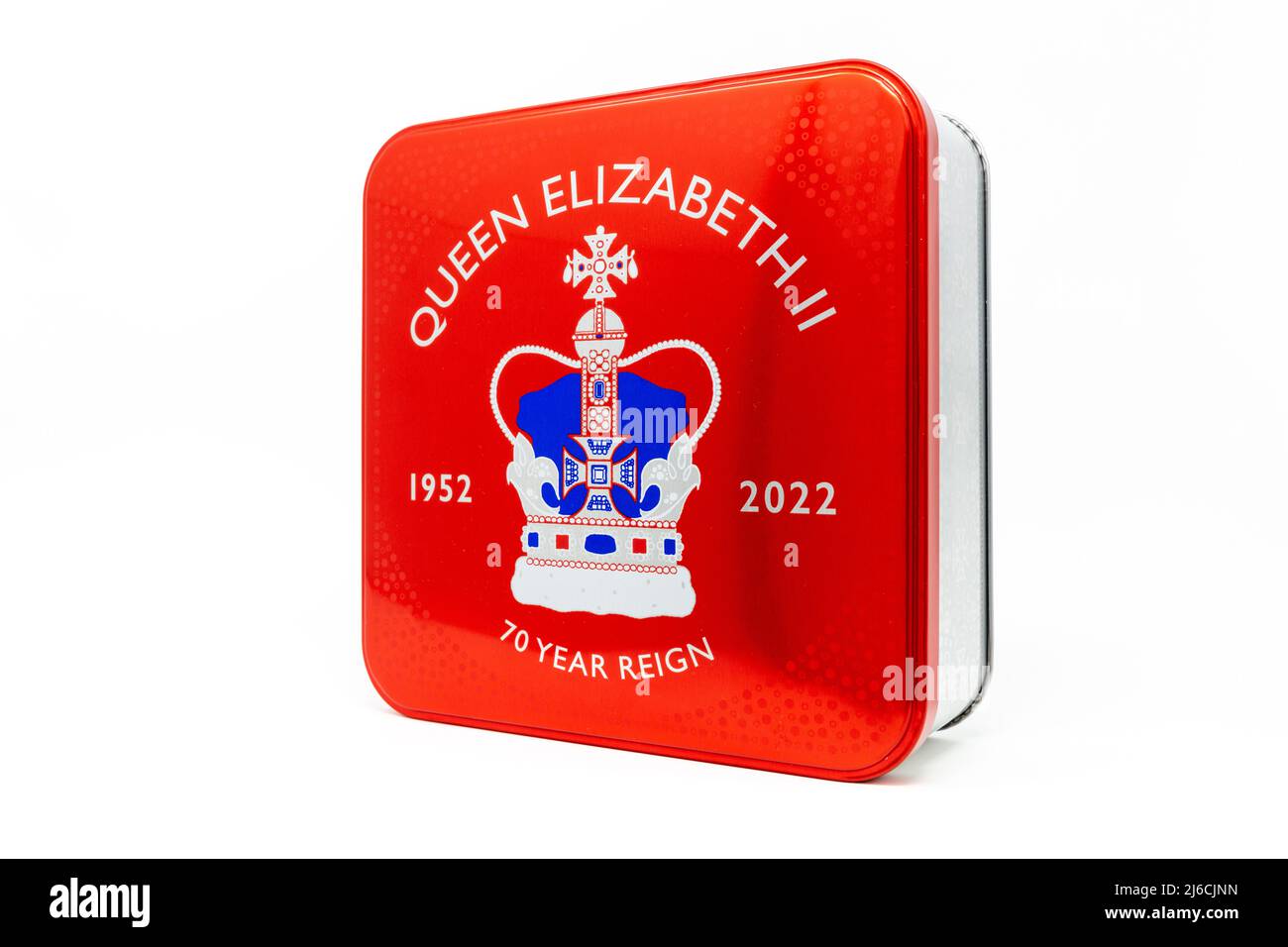 Queens Platinum Jubilee M & S Limited Edition Tin of Shortbread Biscuits Stockfotografie Alamy