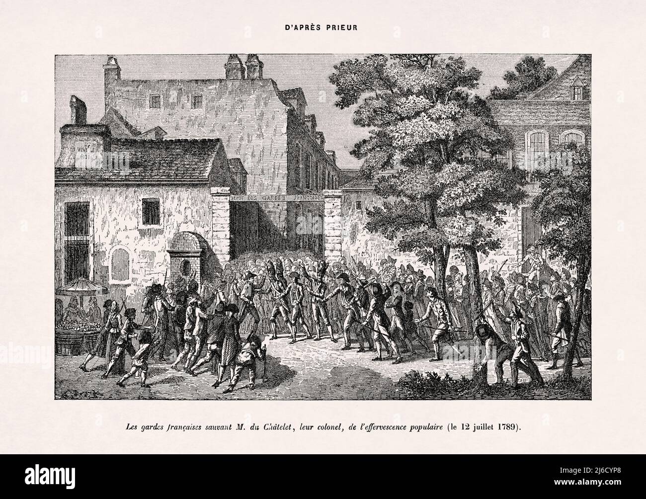 Alte Illustration über die französische Revolution von Prieur, gedruckt 1899 in einem französischen Wörterbuch. Stockfoto
