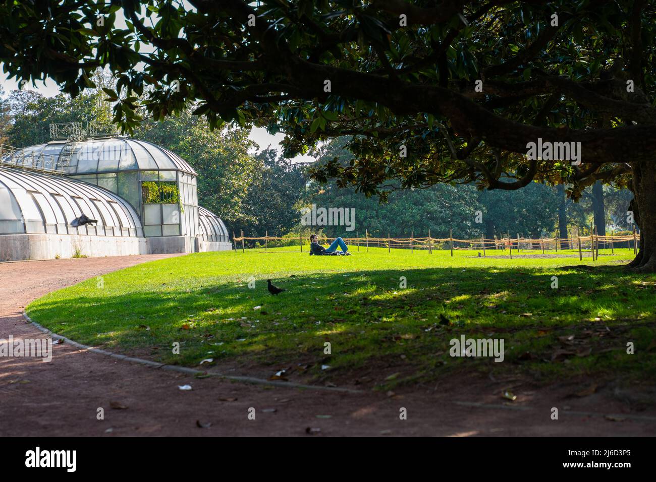 Lyon, Frankreich, 23. Oktober 2018, typische Atmosphäre des Parc de la Tête d'Or. Stockfoto