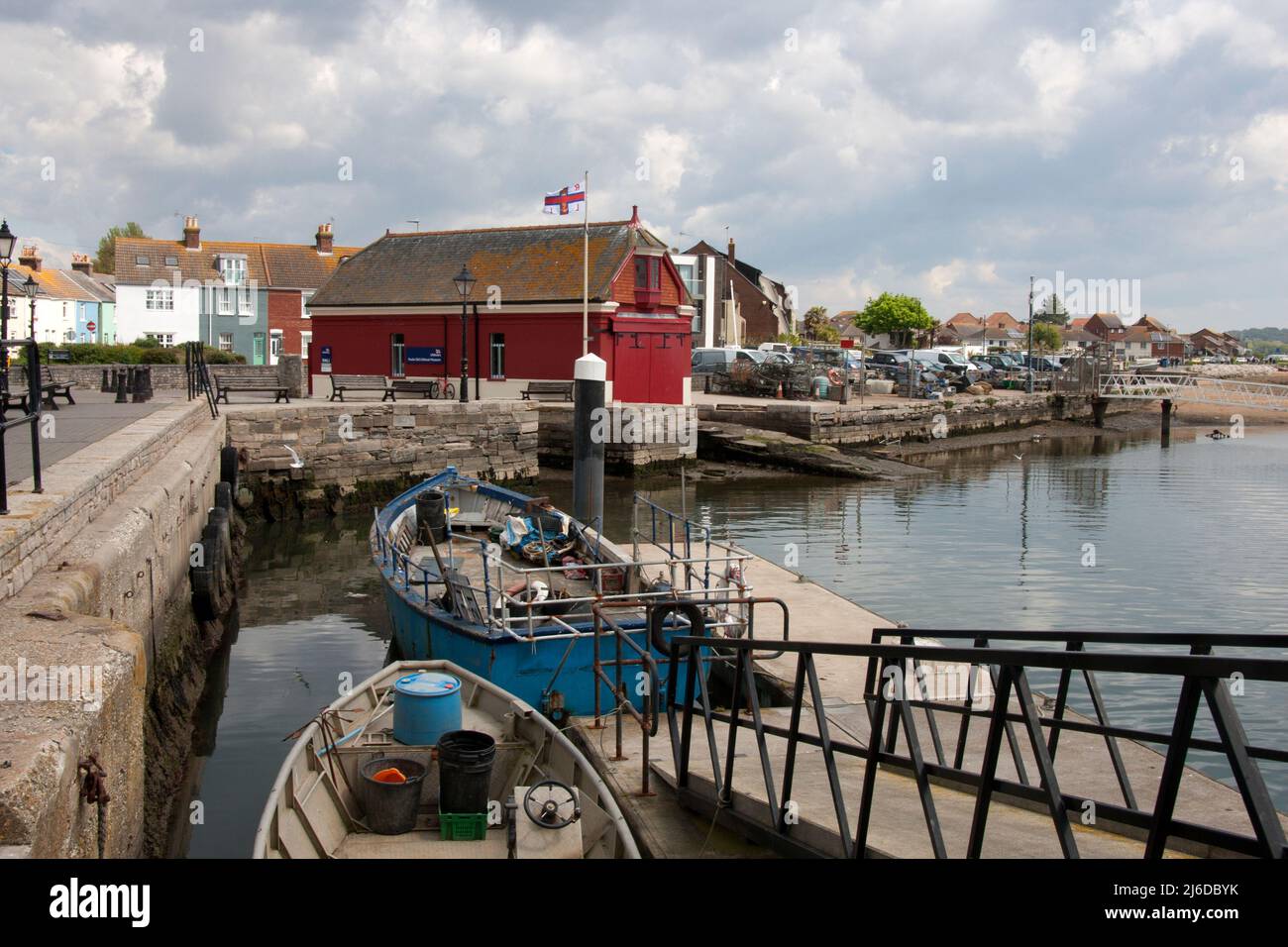 Rettungsbootstation, Poole Quay, Old Poole, Dorset, England Stockfoto