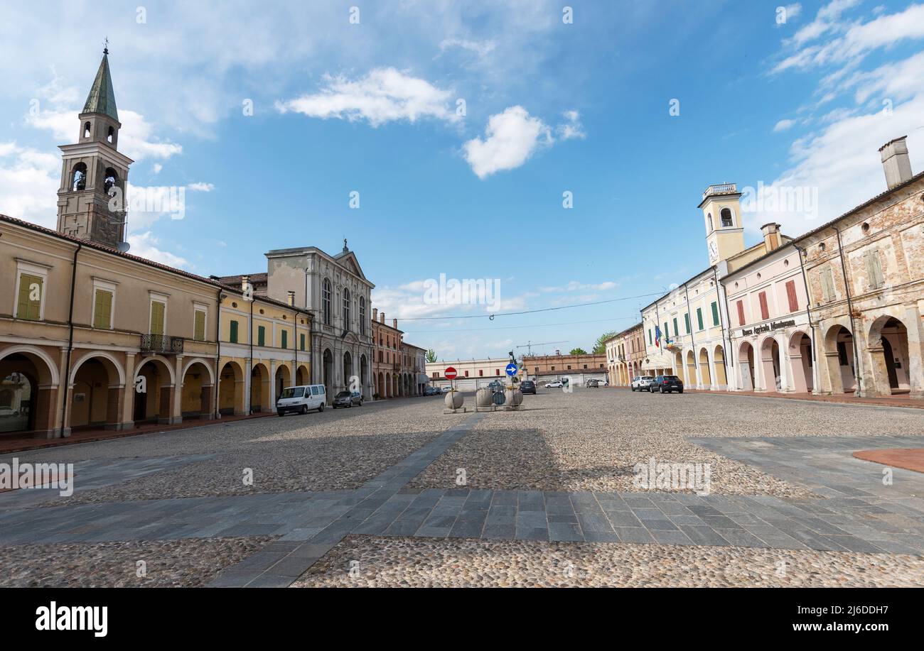 Sabbioneta, eines der schönsten Dörfer Italiens, ein UNESCO-Weltkulturerbe. Stockfoto