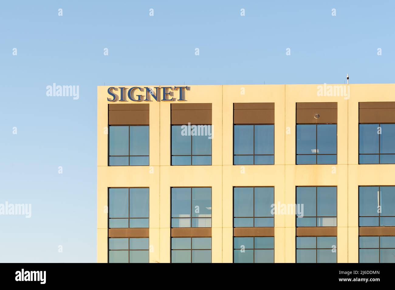 Signet Jewelers Company unterschreibt das Gebäude am Hauptsitz in Coppell, Texas, USA. Stockfoto