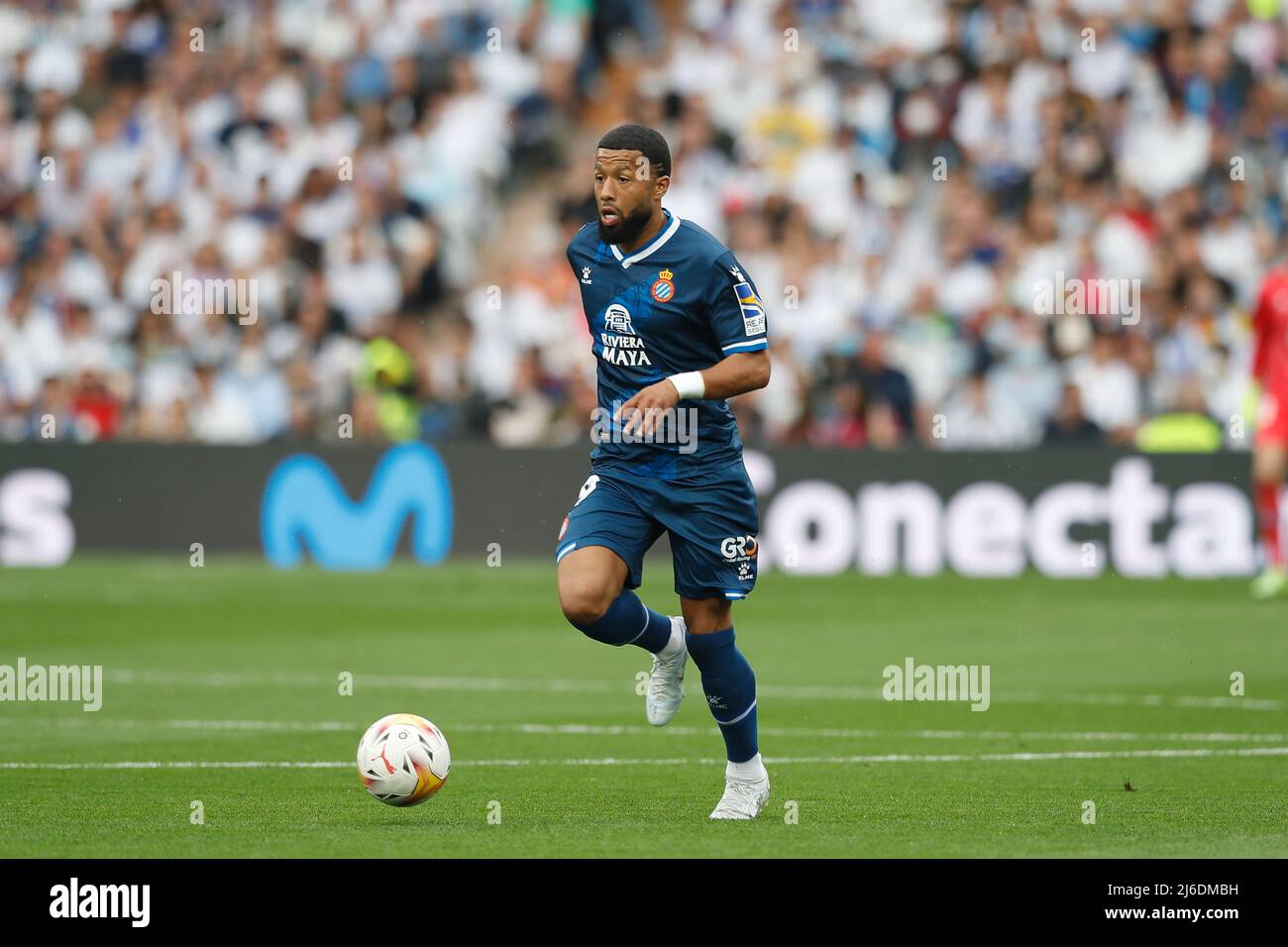 Tonny Vilhena (Espanyol), 30. APRIL 2022 - Fußball / Fußball : Spanisches 'La Liga Santander'-Spiel zwischen Real Madrid CF 4-0 RCD Espanyol de Barcelona im Estadio Santiago Bernabeu in Madrid, Spanien. (Foto von Mutsu Kawamori/AFLO) Stockfoto
