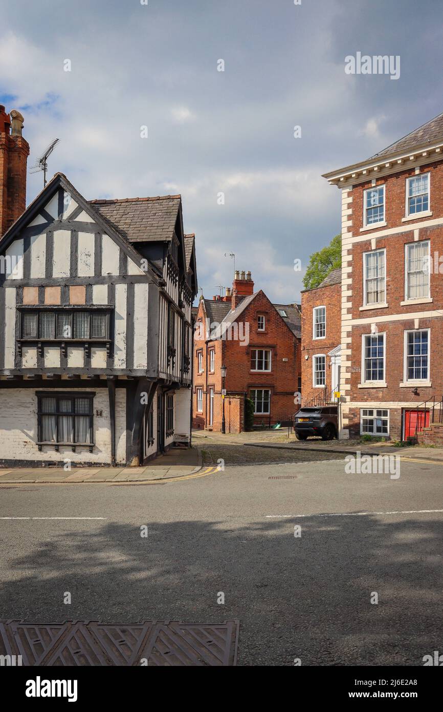 Chester-Architektur, Lower Bridge Street Stockfoto