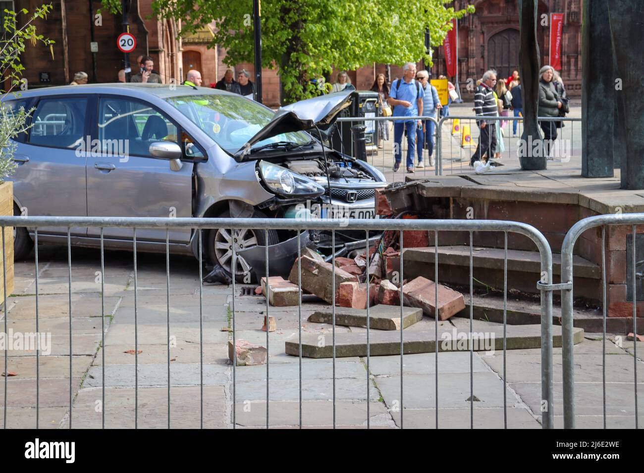 Autoabsturz, Chester Stockfoto