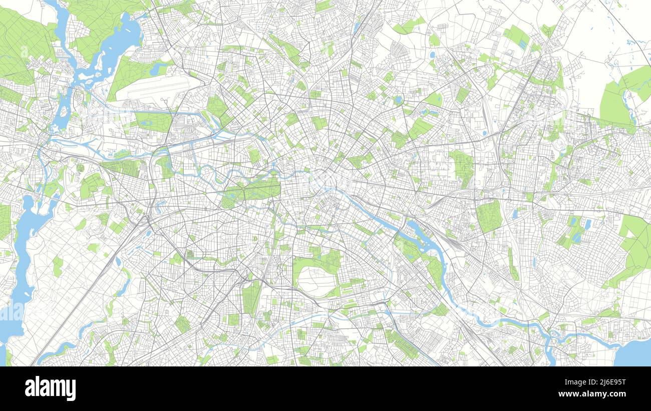 Сity Karte Berlin, farblich detaillierter Stadtplan, Vektorgrafik Stock Vektor