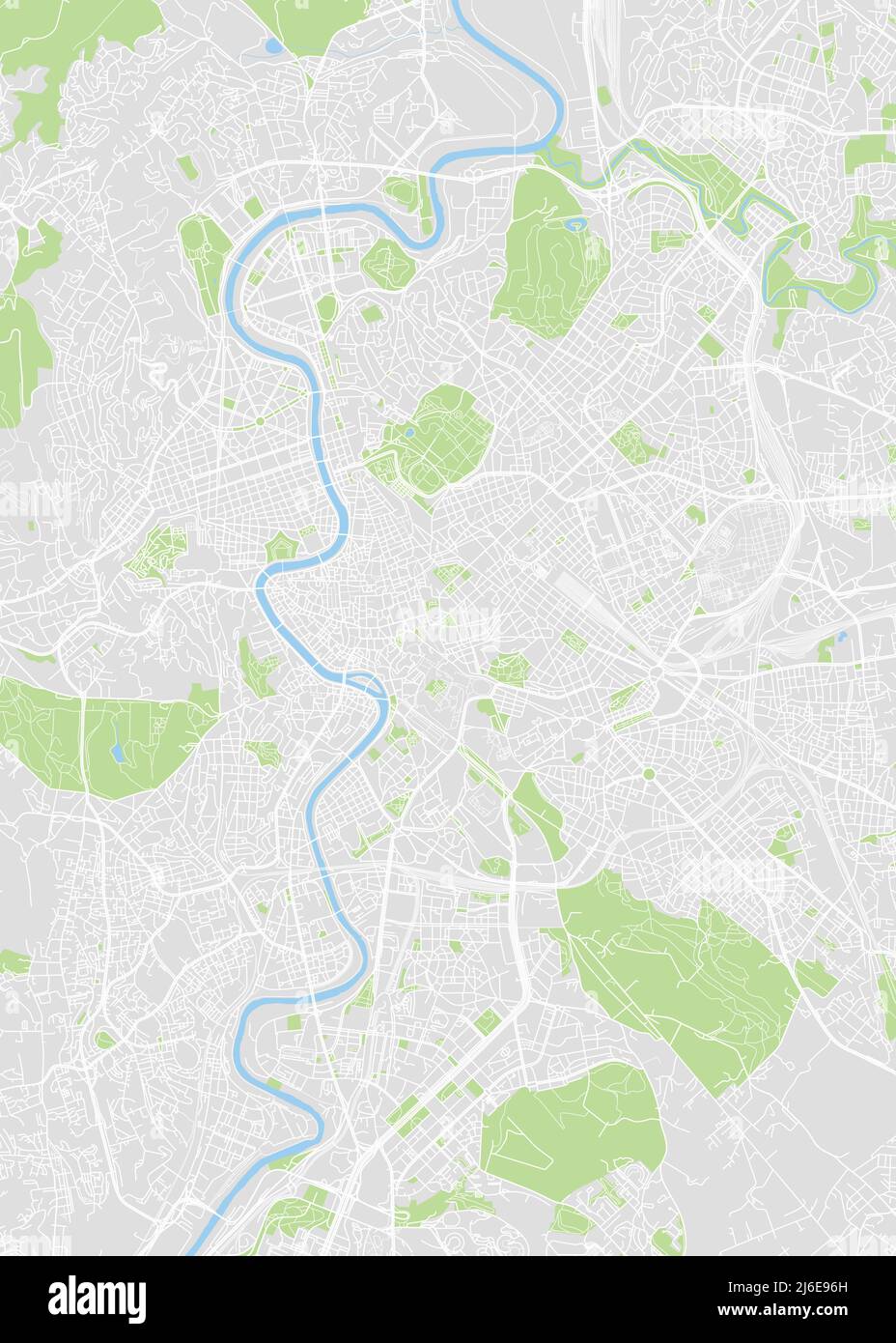 Stadtplan Rom, Farbplan, Vektorgrafik Stock Vektor