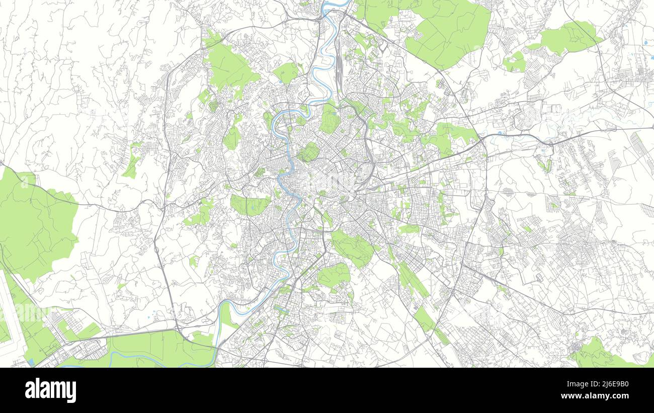 Сity Karte Rom, farblich detaillierter Stadtplan, Vektorgrafik Stock Vektor