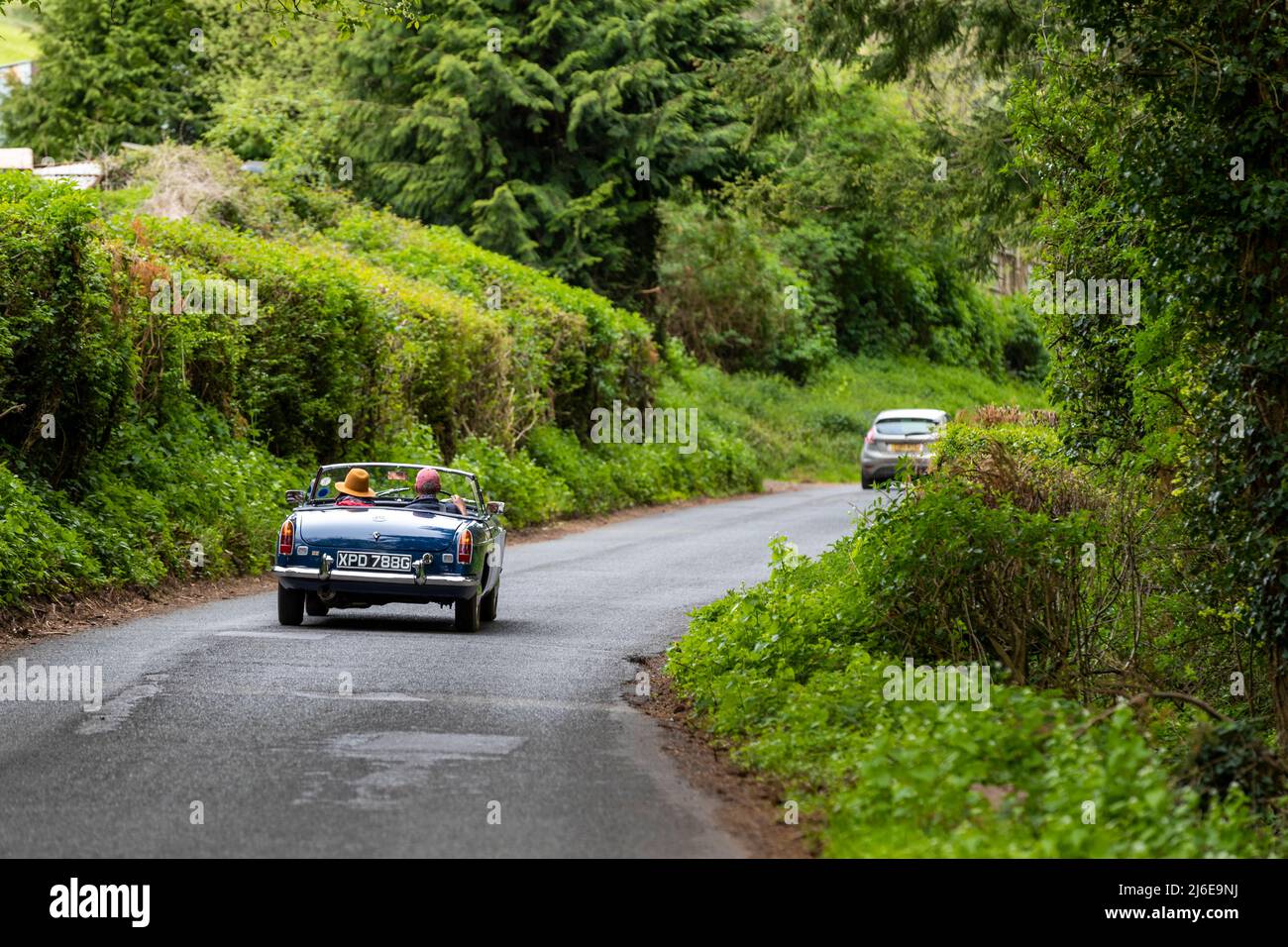 Oldtimer im Frühling Wye durchläuft Wales und das Wye Valley. Stockfoto